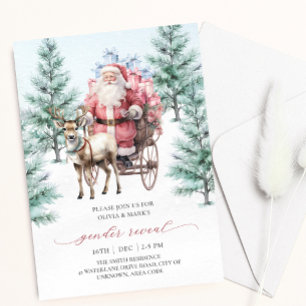 Invitación Revelación de género de Navidades de renos de Sant