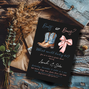 Invitación Revelación de género de niño Chica rosa azul boots