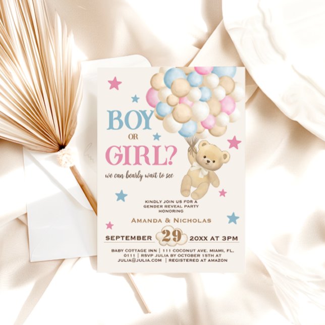 Invitación Revelación de género de niño o Chica (Subido por el creador)