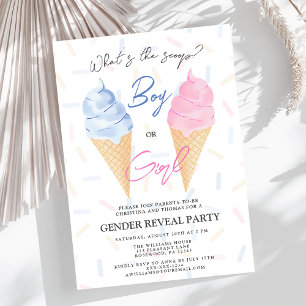 Invitación Revelación de género de niño o Chica helado-crema