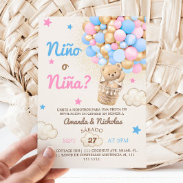 Invitación Revelación de género de nino o nina en globo de os