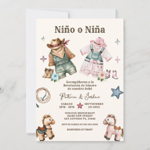 Invitación Revelación de género de nove nino o nina