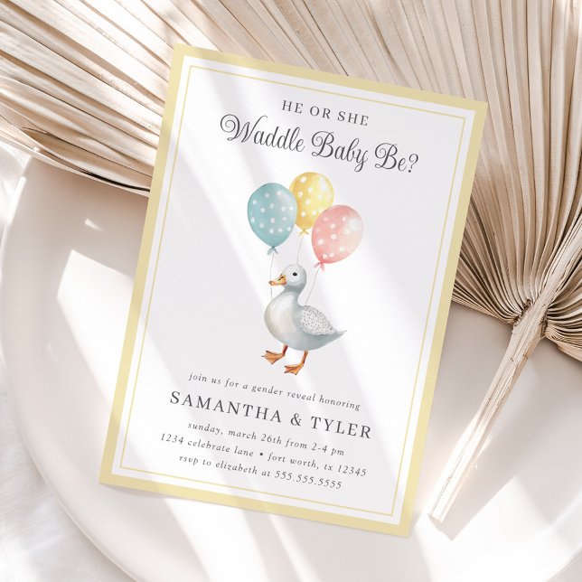Invitación Revelación de género de pato pastel de primavera (Subido por el creador)