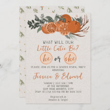 Revelación de género de pequeño Naranja de cítrico