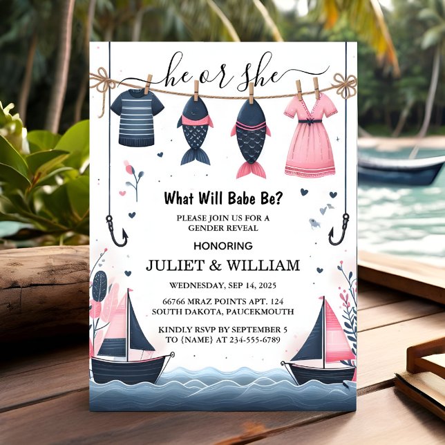 Invitación Revelación de género de pesca de peces de madera c (Subido por el creador)