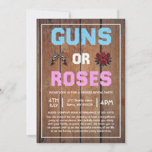Invitación Revelación de género de pistolas o Rosas occidenta