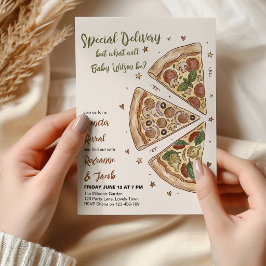 Invitación Revelación de género de pizza Little Slice de entr