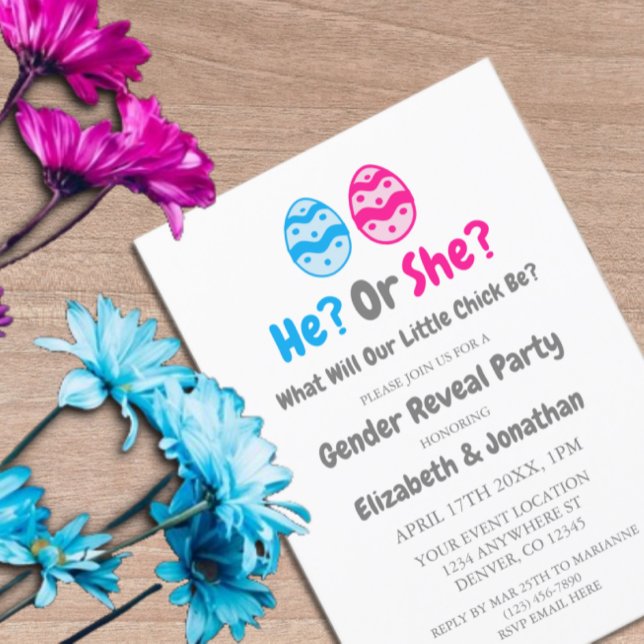Invitación Revelación de género de polluelos (Subido por el creador)