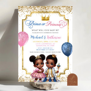 Invitación Revelación de género de príncipe o princesa africa