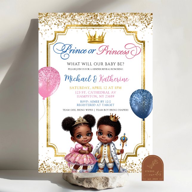 Invitación Revelación de género de príncipe o princesa africa (Subido por el creador)