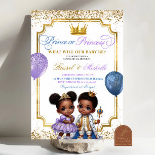 Invitación Revelación de género de Príncipe o Princesa Afroaf