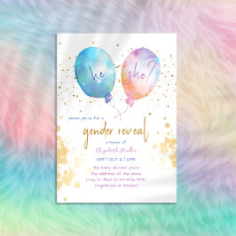 Invitación Revelación de género de Purpurina azul rosa de glo