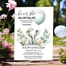 Invitación Revelación de género de un gran bebé zoológico con