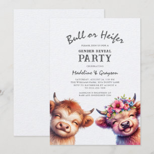 Invitación Revelación de género de vacas de Highland