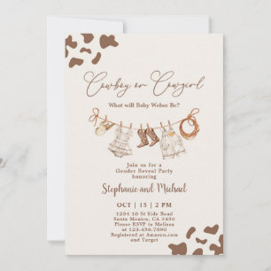 Invitación Revelación de género de vaqueros o vacas