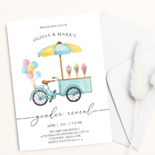 Invitación Revelación de género del bebé de la crema de hielo