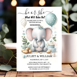 Invitación Revelación de género del bebé de zoo grande del el