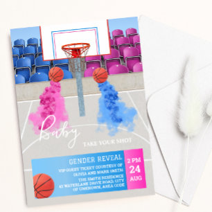Invitación Revelación de género del deporte de baloncesto