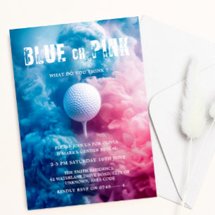 Invitación Revelación de género del deporte de golf de humo a