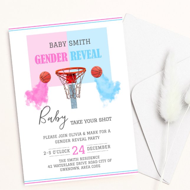 Invitación Revelación de género del deporte del baloncesto de (Subido por el creador)