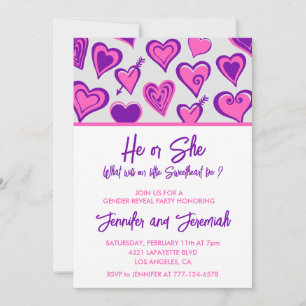 Invitación Revelación de género del día de San Valentín coraz