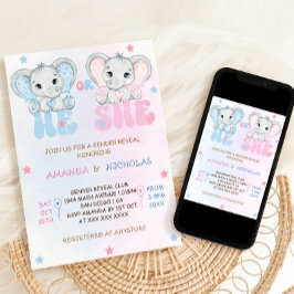 Invitación Revelación de género del elefante