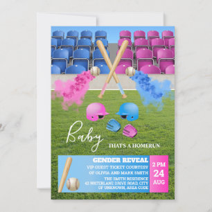 Invitación Revelación de género del humo del deporte del béis