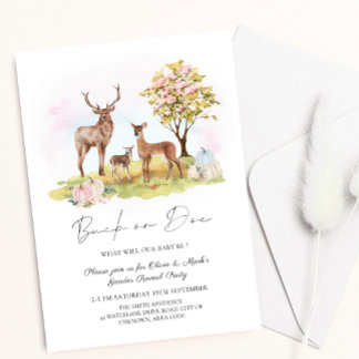 Invitación Revelación de género del otoño de otoño de buck o