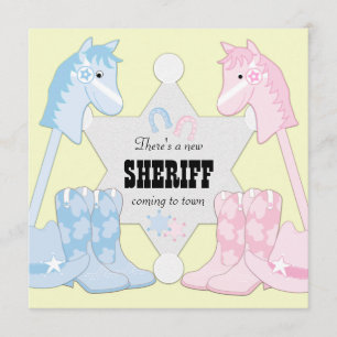 Invitación Revelación de género del Sheriff Vaquero