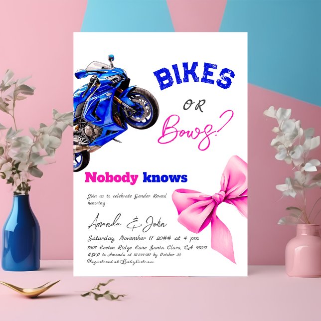Invitación Revelación de género deportivo azul o rosa en bici (Subido por el creador)