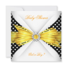 Revelación de género en baby shower negro amarillo