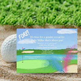 Invitación Revelación de género en campo de golf y trampa de 