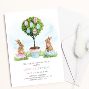 Invitación Revelación de género en conejos conejitos conejito