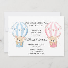 Invitación Revelación de género en globo de aire caliente de 