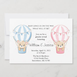 Invitación Revelación de género en globo de aire caliente de