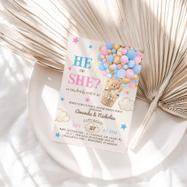 Invitación Revelación de género en globo de aire caliente de