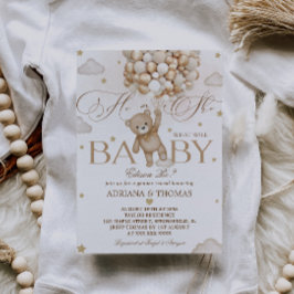 Invitación Revelación de género en globo de oso