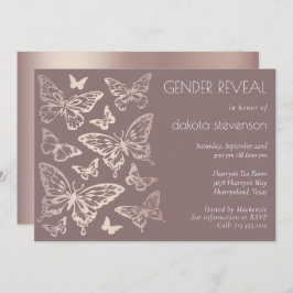 Invitación Revelación de género en Moda de mariposa | Oro Ros