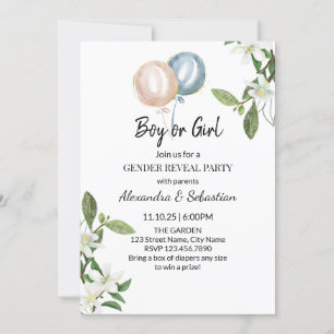 Invitación Revelación de género floral