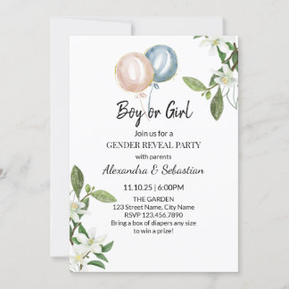 Invitación Revelación de género floral