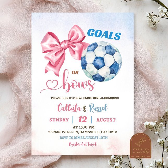 Invitación Revelación de género Goals o Bows  (Subido por el creador)