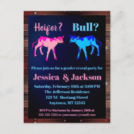Invitación Revelación de género Heifer o Bull Western Style