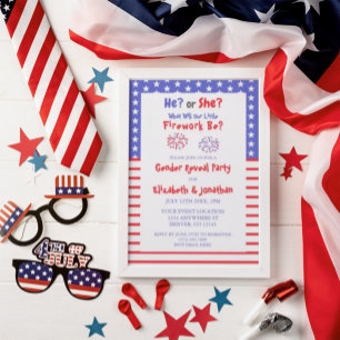 Invitación Revelación de género Little Firework Americano