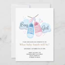 Invitación Revelación de género masculino o Chica de zapatill