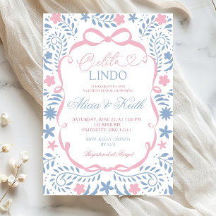 Invitación Revelación de género mexicano Cielito Lindo rosa a