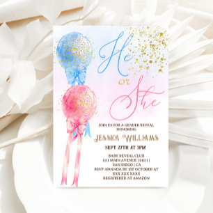 Invitación Revelación de género minimalista moderno