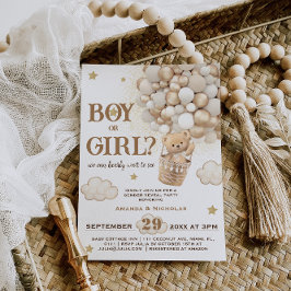 Invitación Revelación de género neutral Boho Oso