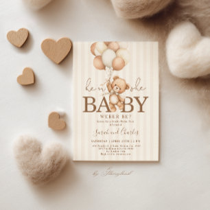 Invitación Revelación de género neutral de osito de peluche