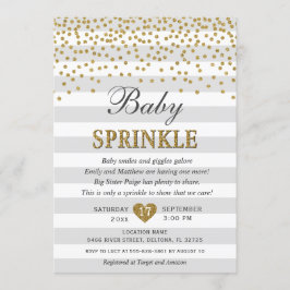 Invitación Revelación de género neutral gris y dorado Baby Sp