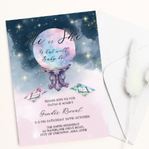 Invitación Revelación de género psíquico espeluznante de bola
